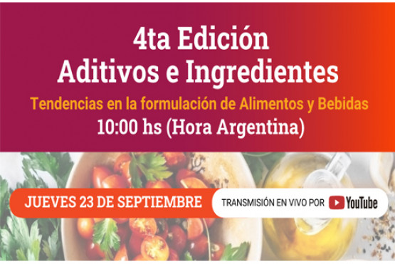 Cuarta Jornada de Aditivos e Ingredientes, un evento donde conocerá las tendencias en formulación