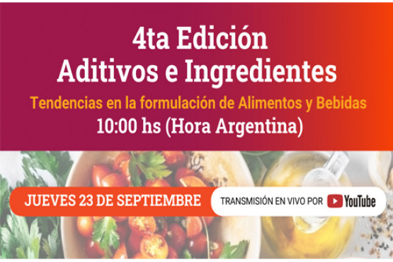 Abrió la inscripción para la Cuarta Jornada de Aditivos e Ingredientes